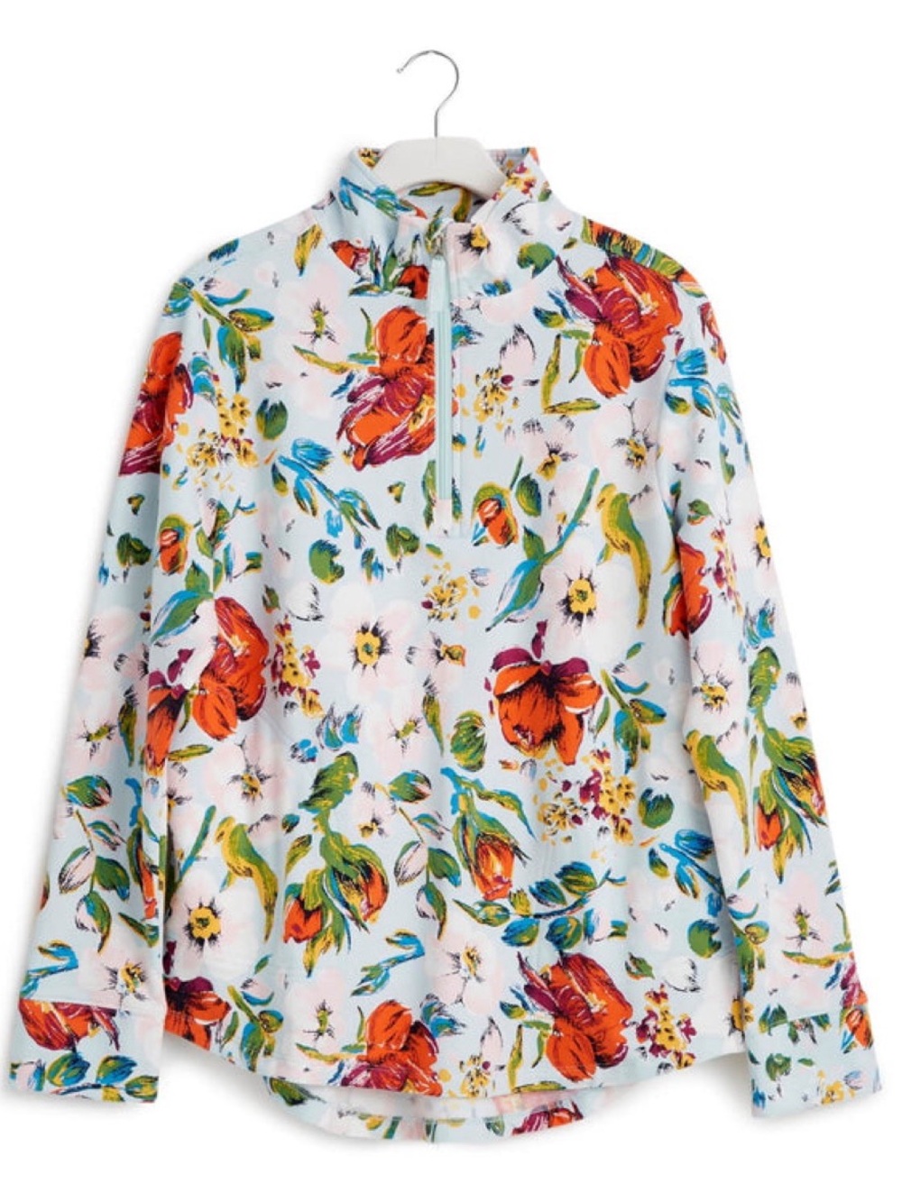 Vera Bradley French Terry Pullover in Sea Air Floral Print, size Medium